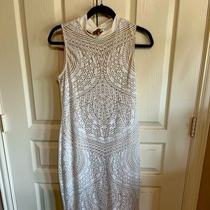 Cream Mock Neck Bodycon Dress